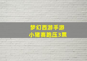 梦幻西游手游小猪赛跑压3票