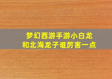 梦幻西游手游小白龙和北海龙子谁厉害一点