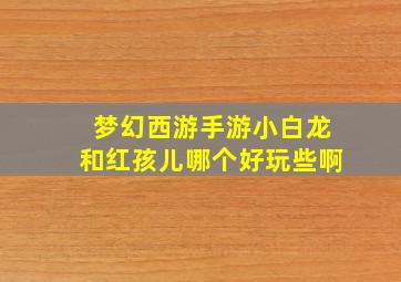 梦幻西游手游小白龙和红孩儿哪个好玩些啊