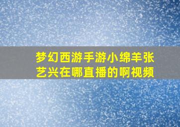 梦幻西游手游小绵羊张艺兴在哪直播的啊视频