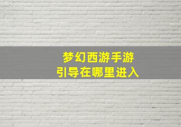 梦幻西游手游引导在哪里进入