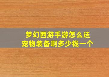 梦幻西游手游怎么送宠物装备啊多少钱一个