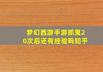 梦幻西游手游抓鬼20次后还有经验吗知乎