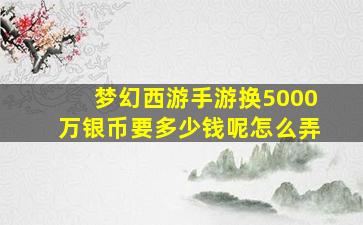 梦幻西游手游换5000万银币要多少钱呢怎么弄