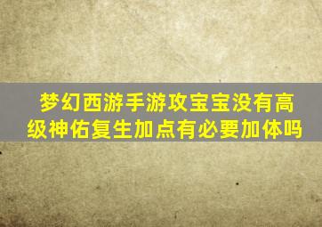 梦幻西游手游攻宝宝没有高级神佑复生加点有必要加体吗