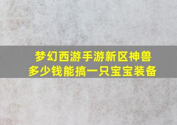 梦幻西游手游新区神兽多少钱能搞一只宝宝装备