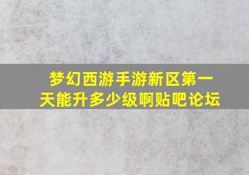 梦幻西游手游新区第一天能升多少级啊贴吧论坛