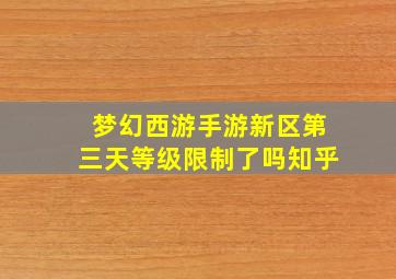 梦幻西游手游新区第三天等级限制了吗知乎