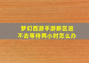 梦幻西游手游新区进不去等待两小时怎么办