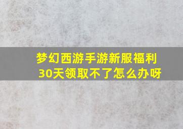 梦幻西游手游新服福利30天领取不了怎么办呀