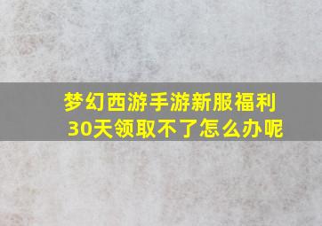 梦幻西游手游新服福利30天领取不了怎么办呢