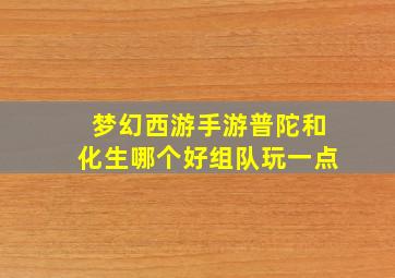 梦幻西游手游普陀和化生哪个好组队玩一点