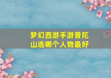 梦幻西游手游普陀山选哪个人物最好