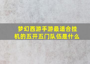 梦幻西游手游最适合挂机的五开五门队伍是什么