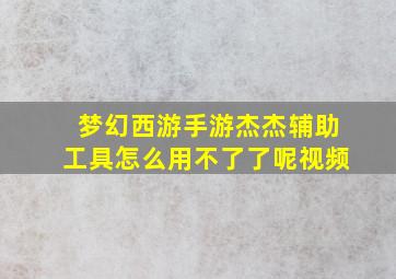 梦幻西游手游杰杰辅助工具怎么用不了了呢视频