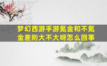 梦幻西游手游氪金和不氪金差别大不大呀怎么回事