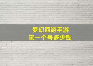 梦幻西游手游玩一个号多少钱