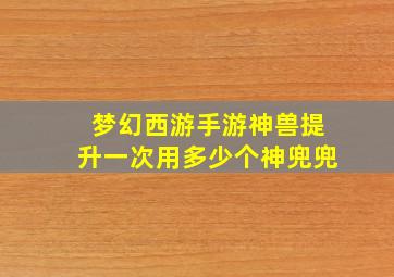 梦幻西游手游神兽提升一次用多少个神兜兜