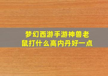 梦幻西游手游神兽老鼠打什么高内丹好一点