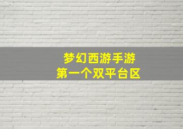 梦幻西游手游第一个双平台区