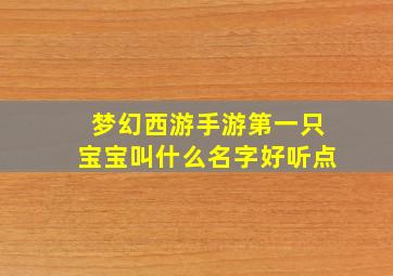 梦幻西游手游第一只宝宝叫什么名字好听点