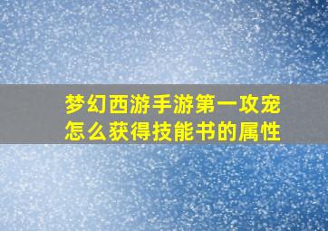 梦幻西游手游第一攻宠怎么获得技能书的属性