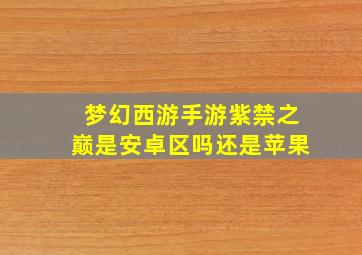 梦幻西游手游紫禁之巅是安卓区吗还是苹果