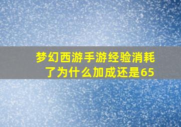 梦幻西游手游经验消耗了为什么加成还是65