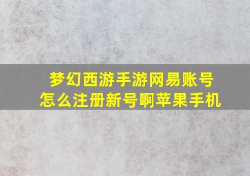 梦幻西游手游网易账号怎么注册新号啊苹果手机