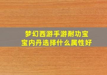 梦幻西游手游耐功宝宝内丹选择什么属性好