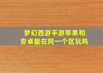 梦幻西游手游苹果和安卓能在同一个区玩吗