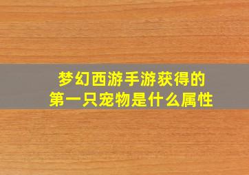 梦幻西游手游获得的第一只宠物是什么属性