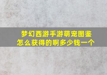 梦幻西游手游萌宠图鉴怎么获得的啊多少钱一个