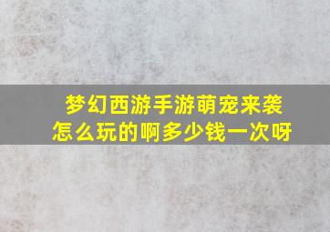 梦幻西游手游萌宠来袭怎么玩的啊多少钱一次呀