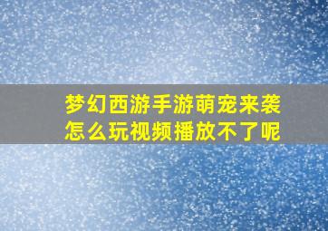 梦幻西游手游萌宠来袭怎么玩视频播放不了呢