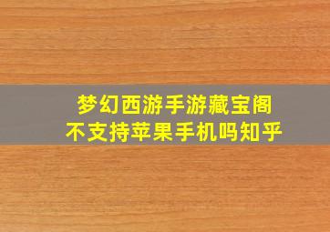 梦幻西游手游藏宝阁不支持苹果手机吗知乎