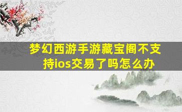 梦幻西游手游藏宝阁不支持ios交易了吗怎么办