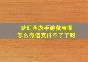 梦幻西游手游藏宝阁怎么微信支付不了了呀