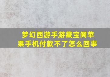 梦幻西游手游藏宝阁苹果手机付款不了怎么回事