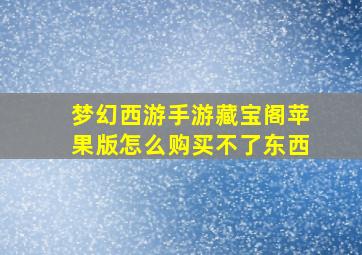 梦幻西游手游藏宝阁苹果版怎么购买不了东西