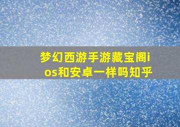 梦幻西游手游藏宝阁ios和安卓一样吗知乎