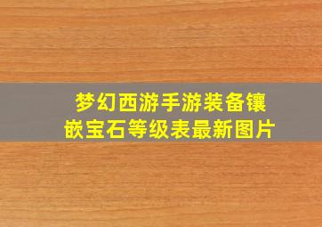 梦幻西游手游装备镶嵌宝石等级表最新图片