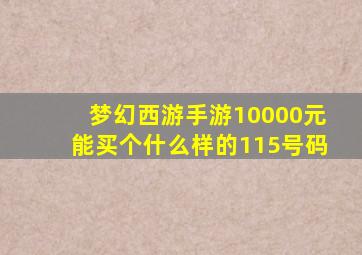 梦幻西游手游10000元能买个什么样的115号码