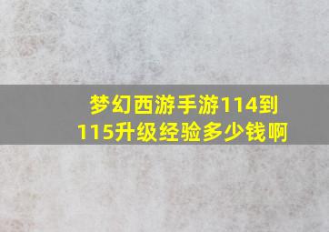 梦幻西游手游114到115升级经验多少钱啊