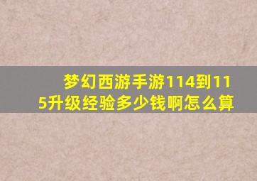 梦幻西游手游114到115升级经验多少钱啊怎么算