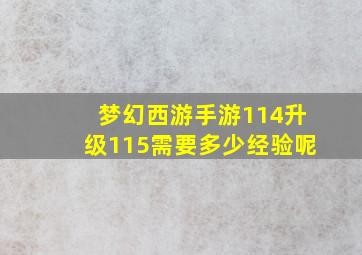 梦幻西游手游114升级115需要多少经验呢