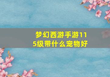 梦幻西游手游115级带什么宠物好