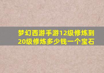 梦幻西游手游12级修炼到20级修炼多少钱一个宝石