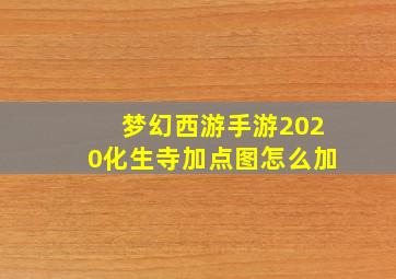 梦幻西游手游2020化生寺加点图怎么加