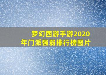 梦幻西游手游2020年门派强弱排行榜图片